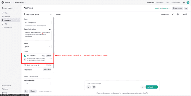 OpenAI Assistants File Search: Upload schema file